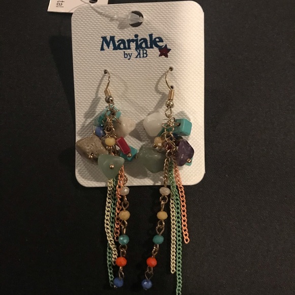 Multi-color beaded earrings - Picture 2 of 6